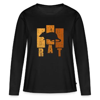 rat - Women's Premium Organic Long Sleeve Shirt - black - Front - Julia (174cm)