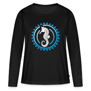 hippocampe - T-shirt manches longues Premium bio Femme - noir - Devant - Julia (174cm)