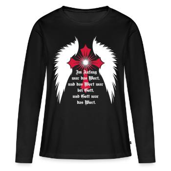 10 Gothic Kreuz Engelsflügel Bibel Zitat - Frauen Premium Bio Langarmshirt - Schwarz - Vorne - Julia (174cm)