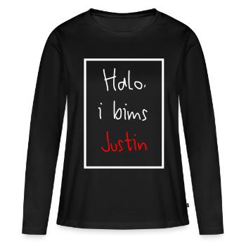 justin kevin i bims auréole beau mot prénom nom - T-shirt manches longues Premium bio Femme - noir - Devant - Julia (174cm)