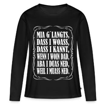 Mia g`langts... - Frauen Premium Bio Langarmshirt - Schwarz - Vorne - Julia (174cm)