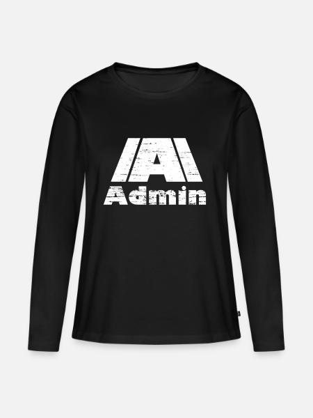 Admin - Frauen Premium Bio Langarmshirt - Schwarz