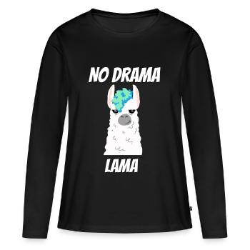 Pas de drame Lama - T-shirt manches longues Premium bio Femme - noir - Devant - Julia (174cm)