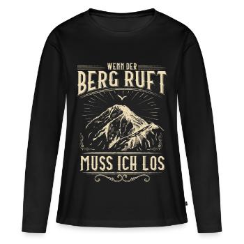 Alpinistes / Sommet / Alpes - T-shirt manches longues Premium bio Femme - noir - Devant - Julia (174cm)