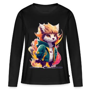 Süßer Stylischer Greif - Frauen Premium Bio Langarmshirt - Schwarz - Vorne - Julia (174cm)