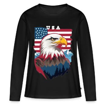 Bald eagle - Women's Premium Organic Long Sleeve Shirt - black - Front - Julia (174cm)