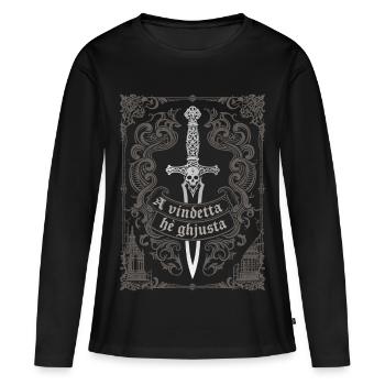 A vindetta hè ghjusta - T-shirt manches longues Premium bio Femme - noir - Devant - Julia (174cm)