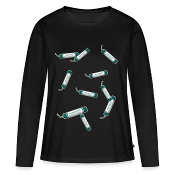 Pyro Böller - Frauen Premium Bio Langarmshirt - Schwarz - Vorne - Julia (174cm)