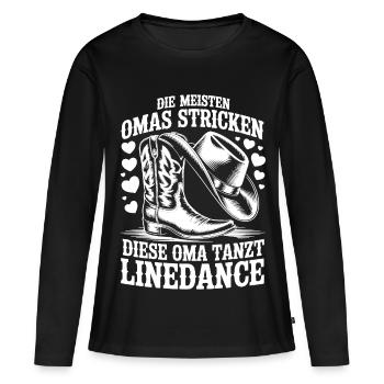 Grandma Dancing LineDance - Women's Premium Organic Long Sleeve Shirt - black - Front - Julia (174cm)