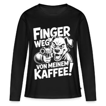 Lâche mon café - T-shirt manches longues Premium bio Femme - noir - Devant - Julia (174cm)