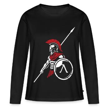 Spartan Royal Guard Spartan Shield Maskottchen - Frauen Premium Bio Langarmshirt - Schwarz - Vorne - Julia (174cm)