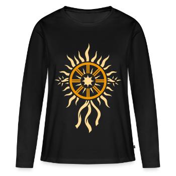 Roue du solstice d’été – Symbole des festivals annuels - T-shirt manches longues Premium bio Femme - noir - Devant - Julia (174cm)