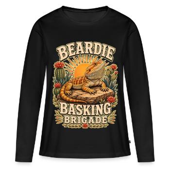 BRIGADE DE LA BAIGNÉE DE BAIN - T-shirt manches longues Premium bio Femme - noir - Devant - Julia (174cm)