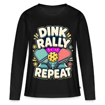 RALLYE DE DINK RÉPÉTER SIESTE - T-shirt manches longues Premium bio Femme - noir - Devant - Julia (174cm)