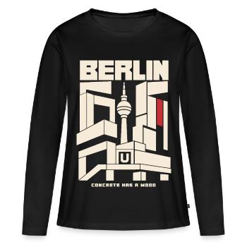 Berlin Concrete Mood - Frauen Premium Bio Langarmshirt - Schwarz - Vorne - Julia (174cm)