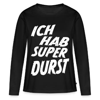 J’ai super soif de party Dit Shirt - Blanc - T-shirt manches longues Premium bio Femme - noir - Devant - Julia (174cm)