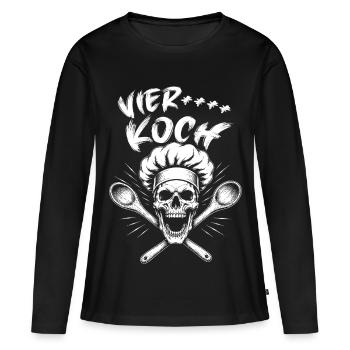 Schädelkoch Punkgrafik - Frauen Premium Bio Langarmshirt - Schwarz - Vorne - Julia (174cm)