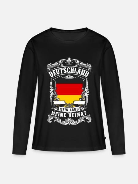 Deutschland - Mein Land - Meine Heimat - Frauen Premium Bio Langarmshirt - Schwarz