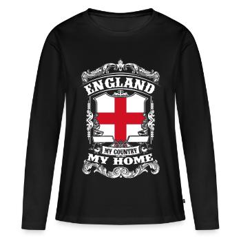 England - My country - My home - T-shirt manches longues Premium bio Femme - noir - Devant - Julia (174cm)
