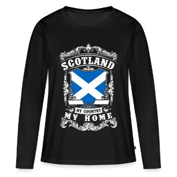 Scotland - My country - My home - T-shirt manches longues Premium bio Femme - noir - Devant - Julia (174cm)