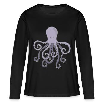 Cadeau de fruits de mer Octopus Octopus Octopus - T-shirt manches longues Premium bio Femme - noir - Devant - Julia (174cm)