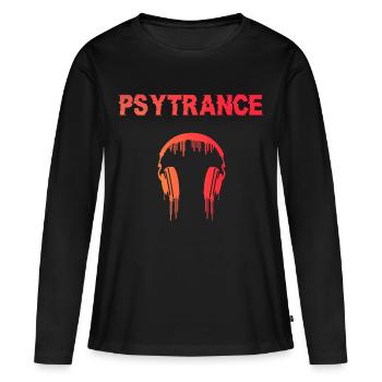 Cadeau Psytrance Goa Trance - T-shirt manches longues Premium bio Femme - noir - Devant - Julia (174cm)
