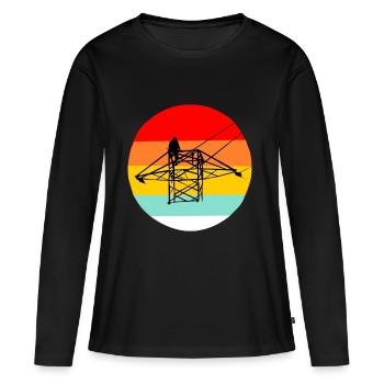 Électricien cadeau cadeau prise électrique - T-shirt manches longues Premium bio Femme - noir - Devant - Julia (174cm)