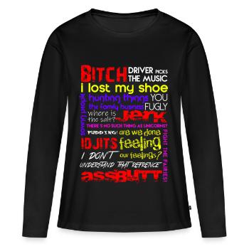 SUPER CITATIONS, CADEAU - T-shirt manches longues Premium bio Femme - noir - Devant - Julia (174cm)