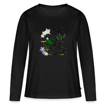 Hiking - Women's Premium Organic Long Sleeve Shirt - black - Front - Julia (174cm)