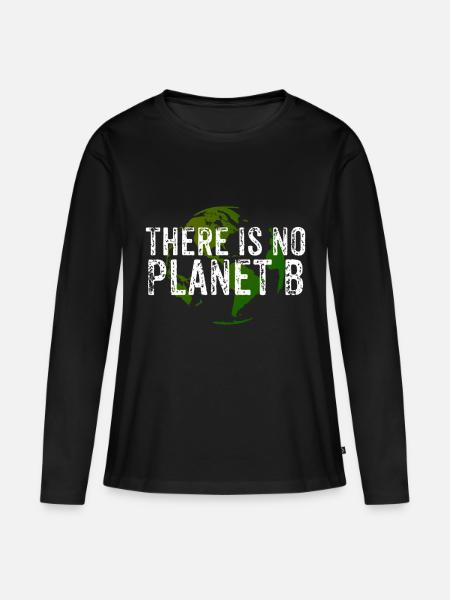 There Is No Planet B - Globus - Frauen Premium Bio Langarmshirt - Schwarz