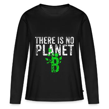 Il n'y a pas de planète B - T-shirt manches longues Premium bio Femme - noir - Devant - Julia (174cm)