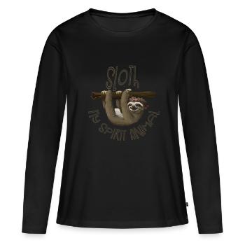 Sloth - My Spirit Animal - T-shirt manches longues Premium bio Femme - noir - Devant - Julia (174cm)