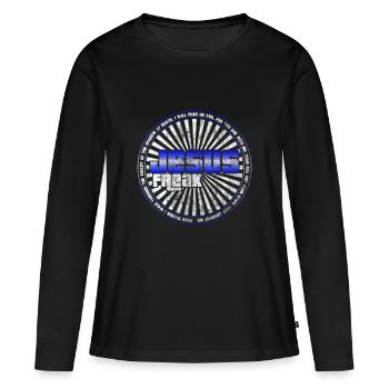 Jesus freak | Église religion Dieu la foi don - T-shirt manches longues Premium bio Femme - noir - Devant - Julia (174cm)