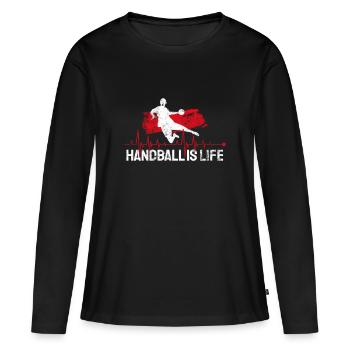 Handball Handball Handballer Joueur de handball But - T-shirt manches longues Premium bio Femme - noir - Devant - Julia (174cm)