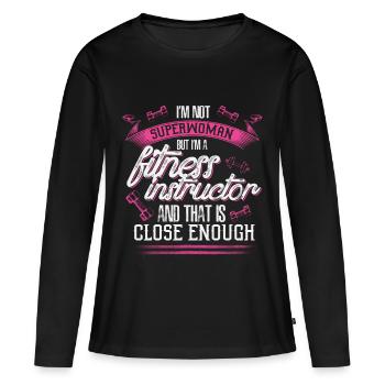 Fitness Instructor - EN - Frauen Premium Bio Langarmshirt - Schwarz - Vorne - Julia (174cm)