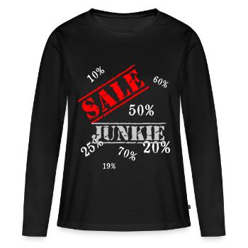 vente - T-shirt manches longues Premium bio Femme - noir - Devant - Julia (174cm)
