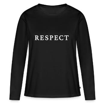 RESPECT - T-shirt manches longues Premium bio Femme - noir - Devant - Julia (174cm)