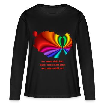 who if not us ... protest, resistance, demon - Women's Premium Organic Long Sleeve Shirt - black - Front - Julia (174cm)