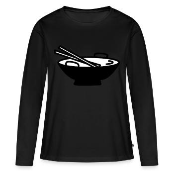 asian food - Women's Premium Organic Long Sleeve Shirt - black - Front - Julia (174cm)