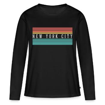 NYC: Perfektes Geschenk & Souvenir - Frauen Premium Bio Langarmshirt - Schwarz - Vorne - Julia (174cm)