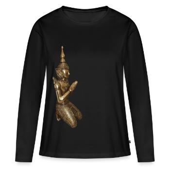 Bouddha, Shiva, Ganesha, Thaïlande - T-shirt manches longues Premium bio Femme - noir - Devant - Julia (174cm)