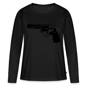 revolver - T-shirt manches longues Premium bio Femme - noir - Devant - Julia (174cm)