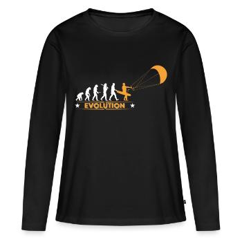 Kitesurf - evolution - T-shirt manches longues Premium bio Femme - noir - Devant - Julia (174cm)