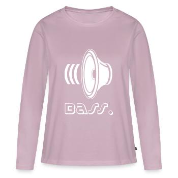 Bass cadeau, techno musique enceinte electro - T-shirt manches longues Premium bio Femme - rose poudré - Devant - Julia (174cm)