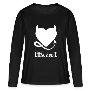 Le diable, le diable, l’ange de la corne - T-shirt manches longues Premium bio Femme - noir - Devant - Julia (174cm)