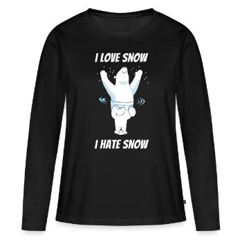 Bipolar Eisbär Bipolar Bear Arktis Depressiv - Frauen Premium Bio Langarmshirt - Schwarz - Vorne - Julia (174cm)