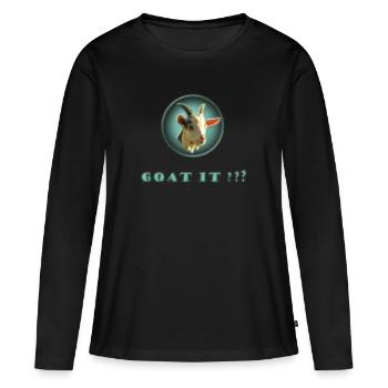 chèvre - chèvre - T-shirt manches longues Premium bio Femme - noir - Devant - Julia (174cm)