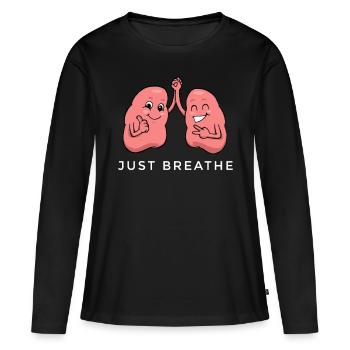 Cadeau de respiration de respiration d'anatomie de poumon - T-shirt manches longues Premium bio Femme - noir - Devant - Julia (174cm)