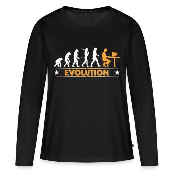 Computer Nerd Evolution - orange/weiss - T-shirt manches longues Premium bio Femme - noir - Devant - Julia (174cm)