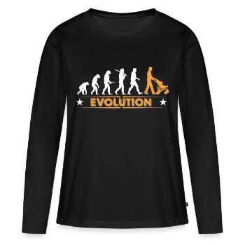 Walking Dad - Evolution - T-shirt manches longues Premium bio Femme - noir - Devant - Julia (174cm)